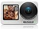 WOLFANG Seeker One White - wasserdichte Action-Kamera mit 4K60 Ultra HD-Video, Dual-Screen-Farbdisplay, 16 Fuß Unterwasserkamera, Live-Streaming, Webcam, Stabilisierung mit GO APE