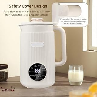 Irishom Nut Milk Machine, Automatic Plant Milk Maker for Homemade Almond, Oat, Soy, with 8H Keep Warm Function, Vegan & Dairy-Free (White)