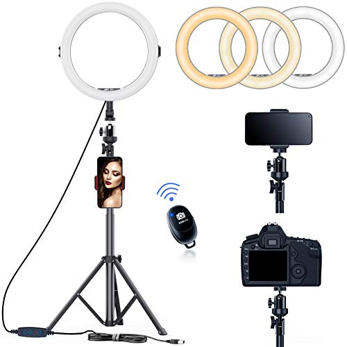 Top Brands 11 inch Selfie Ring Light with Tripod Stand & Phone Tripod Holder, AFI 3 Modes Ringlight for Makeup/Photography/Live Streaming/YouTube TikTok, Compatible with iPhone/Android