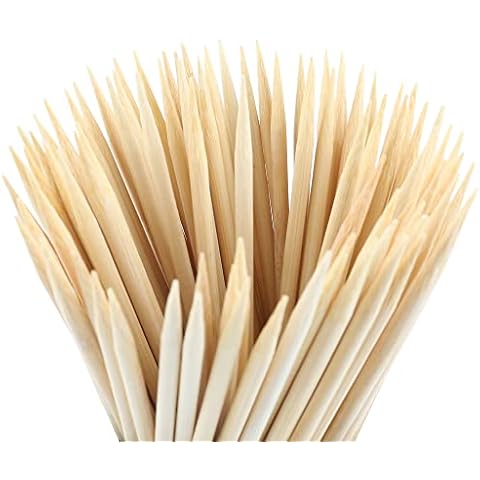 DESIOLE Natural Bamboo Skewers, 100Pcs 8Inch BBQ Sticks for Appetiser, Fruit, Cocktail, Kabob, Chocolate Fountain, Grilling, Barbecue, Kitchen, Crafting, Gardening and Party Cover