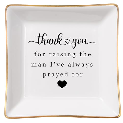 Spegiffu Mother in Law Gifts Jewelry Trinket Dish, Mother of the Groom Gift from Bride - Thank You...