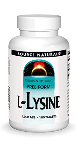 Source Naturals L-Lysine Free Form -Amino Acid Supplement Supports Energy Formation & Collagen - 100 Tablets