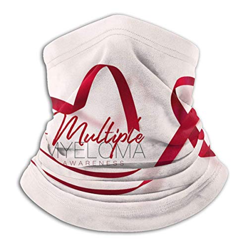XXUU Conciencia del mieloma Borgoña cinta cuello bufanda caliente, mascarilla, pañuelo en la cabeza