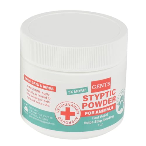 5 oz Styptic Powder for Dogs, Cats & Birds Stops Bleeding– Quick Blood Clotting for Nail Clipping, Minor Cuts, Tail Docking & Wing Clipping – Pet First Aid Hemostatic Powder with Sealed Top & Scoop