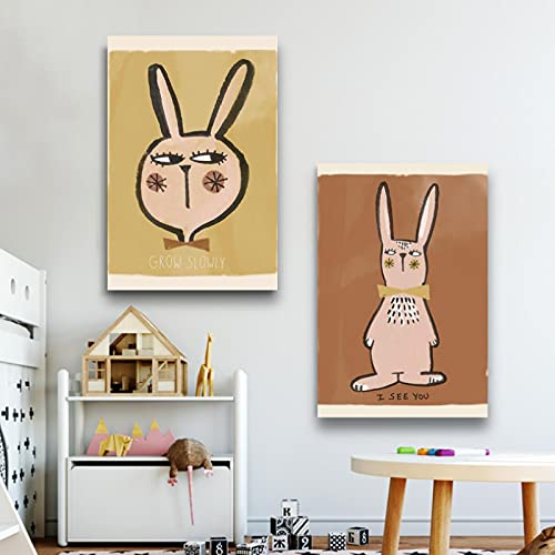 Leuke Baby Dier Foto's Prints voor Kwekerij Muur Decor Meisjes Slaapkamer Speelkamer Decoraties Cartoon Konijn Unframed - Afbeelding 6