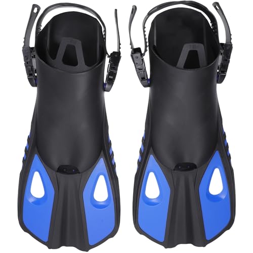 NULYLU Aletas de Buceo para Mujer de Goma Ajuste Rápido y Botón de Liberación Rápida para Natación y Snorkel en Color Azul