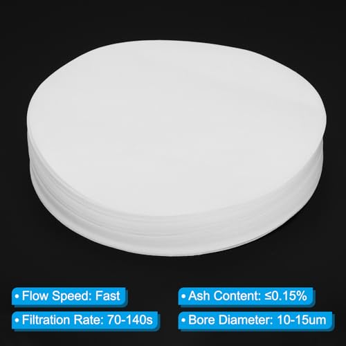 Image of PATIKIL 300Pcs 15cm Qualitative Filter Paper Circles, Fast Speed Round Laboratory Filter Paper Chemical Industrial Oil Testing Funnel Filter Paper