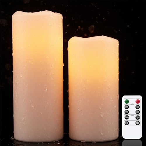 Velas sin llama impermeables con control remoto y temporizador LED de plástico 4 uds