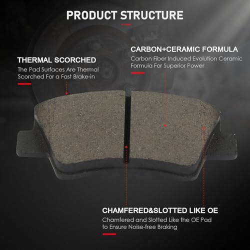 Image of cciyu D1847 & D1848 Front & Rear Ceramic Disc Brake Pads Kit For Hyundai For Tucson 2016-2021,For Kia For Sportage 2017-2021