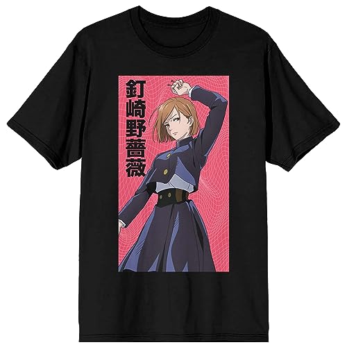 Jujutsu Kaisen Nobara Crew Neck Short Sleeve Mens Black T-shirt-Medium