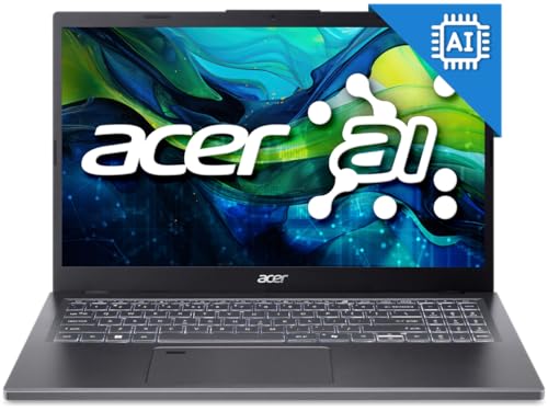 acer Aspire 15 A15-61M 15.6-Inch Laptop (AMD Ryzen 7 8840HS, 16GB RAM, 1TB SSD, AMD Radeon 780M Graphics, Backlit Keyboard, Windows 11) - Steel Gray