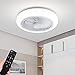 Ventilatore Da Soffitto LED Con Luce E Telecomando Silenzioso Per Cucina, Lampada Da Soffitto Ventilatore Dimmerabile Moderna Elegante Silenzioso 60W, Plafoniera Ventilatore Estate Inverno Ø45CM