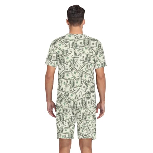 Laprad Men's Pajamas Set Two Piece Short Sleeve Sleepwear Loungewear V-Neck with Pockets3