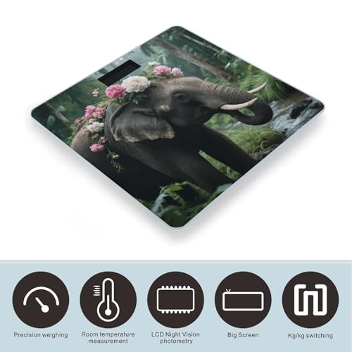 Báscula digital para baño con pantalla LCD y vidrio templado miniatura 3