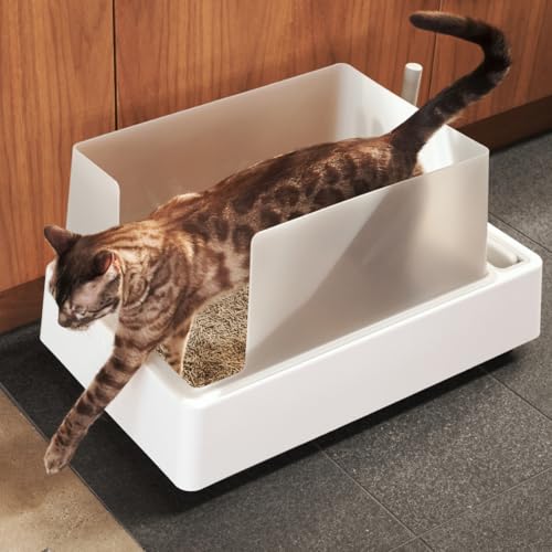 Caja de arena con paredes altas para gatos grandes miniatura 6