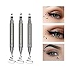 Ownest 6 Pcs Liquid Eyeliner Set,Double-Side Waterproof Smudge-proof Eyeliner Stamp Pen Eyeliner Tattoo Tool Makeup-Smiley, Triangle,Heart,Star,Moon,Flower