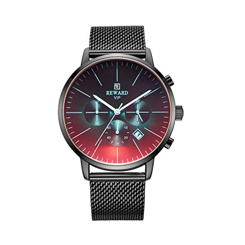 Preisvergleich Produktbild Reward Uhr, Reward Uhren Mit 6 Zeigern Wasserdichtes Multifunktionales Verschleißfestes Kratzfestes Mesh-Gurt Armbanduhr
