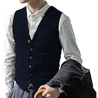 Gilet Costume Pour Hommes - Hommes Simple Boutonnage Costume