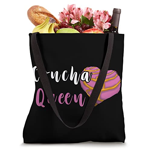 Bolsa tote con diseño de concha, pan mexicano y dulces latinos miniatura 4