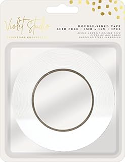 Double Sided Tape (Pack of 3) - Extra Strong Adhesive - 5mm Wide & 15m Length - Multi Purpose Perfect for Scrapbooking, Cardmaking, Photo albums & More - By Violet Studio