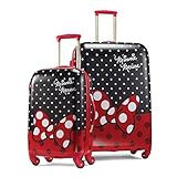 American Tourister Disney Hardside Luggage with Spinner Wheels, Minnie Mouse Red Bow, 2-Piece Set (21/28)