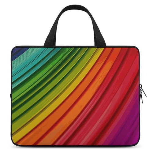 Housse ordinateur 10 pouces design arc-en-ciel avec fermeture double