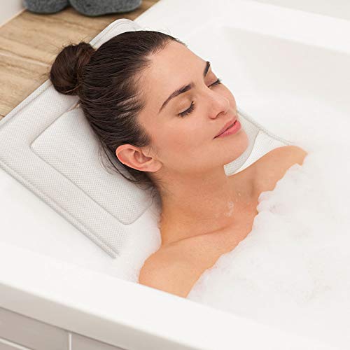 MICRODRY in Tub Lounger with Built in Pillow, Luxury Cushion, Supports Your Head, Neck, Shoulders, Back, and Tailbone