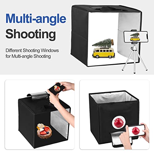 EMART Caixa de luz fotográfica - Caixa de luz para estúdio fotográfico de 30 x 30 cm com 120 luzes L