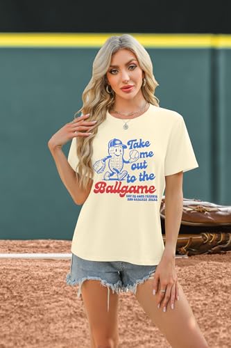 ALLTB Baseball Shirts Women Funny Baseball Mom Shirt Ballgame Graphic Tshirt Game Day Fan Tee Casual Short Sleeve Top2