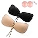 Rosmax Backless Strapless Bra, Self Adhesive Sticky Silicone Invisible Push up Bra with Drawstring for Women