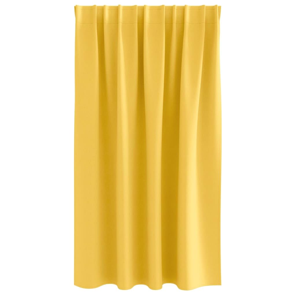 Verdunkelungs-Vorhänge mit Ringen Senfgelb 140 x 140 cm aus Polyester 2 Stück Blickdichte Vorhänge für Wohnzimmer Schlafzimmer mit Schlaufenschal und Thermovorhänge für optimale