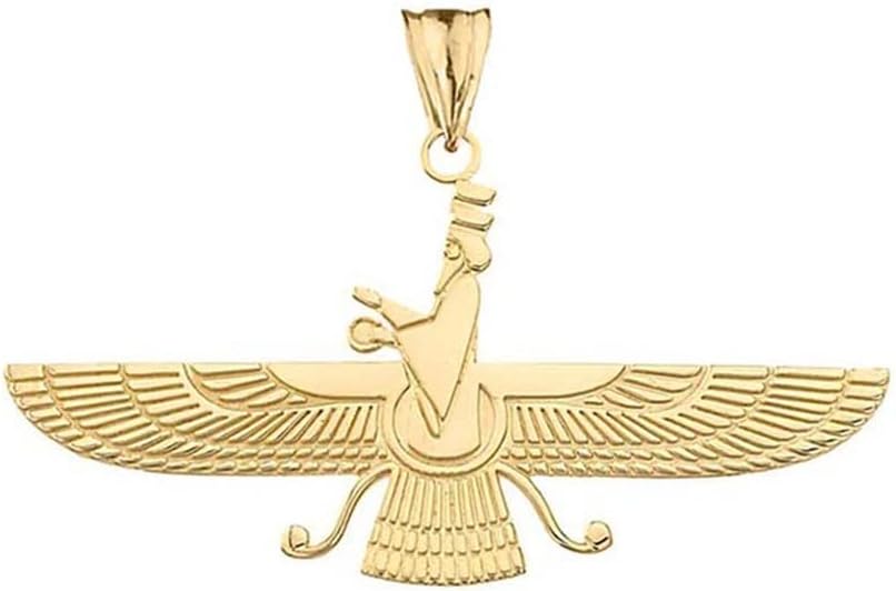 Dainty 10k Gold Faravahar Pendant