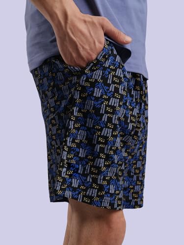 Image of Bumchums Printed Knee Length Bermuda Shorts for Men, Cotton Fabric, Regular Fit, Pack of 2