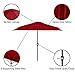 Half Umbrella - 9 ft Patio Umbrella with Easy Crank - Outdoor Patio Shade - Small Canopy for Balcony, Table or Deck by Pure Garden (Red)