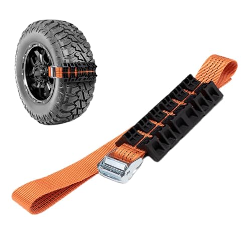 Cadenas de neumáticos ATV – Dispositivo de tracción universal, correa de recuperación, accesorio de supervivencia, cadena de nieve resistente, agarre fiable para barro arena hielo | Cadenas de agarre