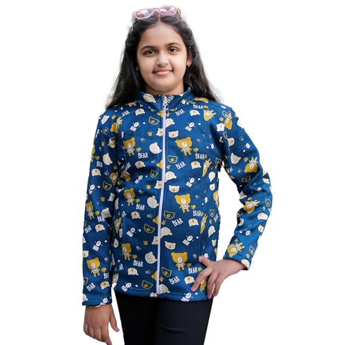 Image of Kids Fleece Jacket with Teddy Bear Print | Warm Winter Wear for Boys & Girls | Soft Full Sleeve Zip Jacket for Toddlers & Children