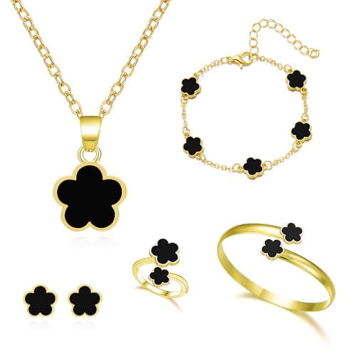 Design elegante: il quadrifoglio simboleggia buona fortuna e prosperità, rendendo questo set di gioielli da donna un accessorio significativo per ogni occasione.