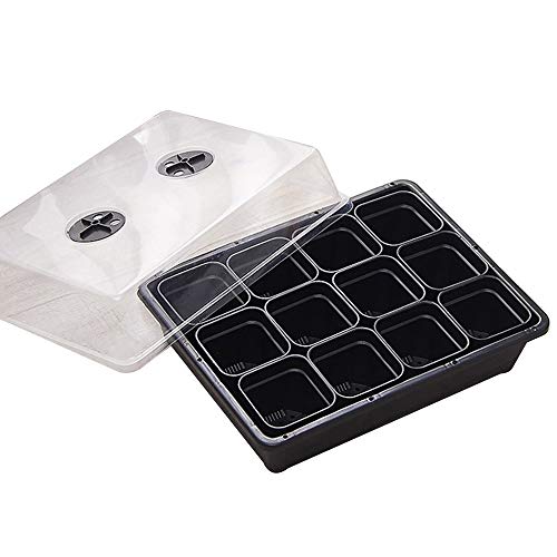 G/J/F Insulation Moisturizing Planting Trays For Seeds, Durable Indoor Garden Kit 12 Hole Germination Tray Lid For Flower Nursery Production / 3 Sets