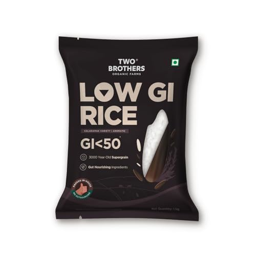 Two Brothers Organic Farms Kalanamak Rice 1KG | Low GI, Diabetic-Friendly Native Aromatic Rice | Rich in Iron &amp; Zinc | Gut Nourishing, Perfect for