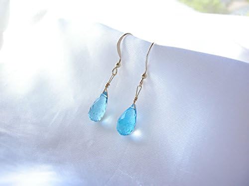 ブルーコーン スイスブルートパーズ ピアス 32 x 6 ミリ