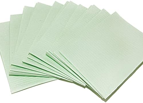 Primo Dental Products Dental Bibs - Disposable Bibs for Adults - 3 Ply Patient Bib for use in Tattoo, Medical, or Dental Offices - Made in The USA - 13” x 18”, 500 Pieces - Green
