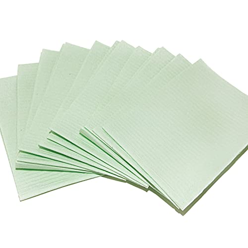 Primo Dental Products Dental Bibs - Disposable Bibs For Adults - 3 Ply Patient Bib For Use In Tattoo, Medical, Or Dental Offices - Made In The Usa - 13” X 18”, 500 Pieces - Green #TOP17