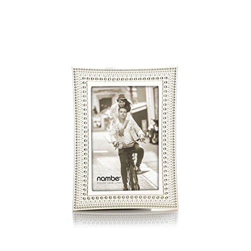 Nambe Beaded Picture Frame, 4" X 6" | Photo Frame With Tempered Glass | Vintage And Contemporary Design | Tabletop Display Family, Friends, Wedding Gift, Home Office Décor | Silver Plate And Glass #TOP2