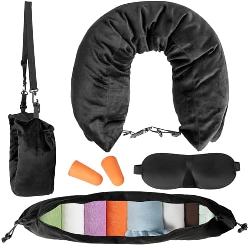 Cuscino Per Aereo Cuscino Da Viaggio Gonfiabile A Forma Di U Per Il Collo - Portatile, Per Riposo In Aereo, Treno O Auto Cuscino A U Per Collo Portatile - Foto 3