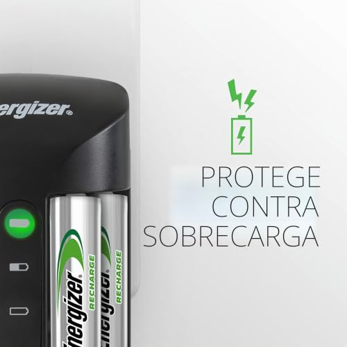 Cargador de pilas AA NiMH Energizer Value compacto para hogar y oficina 4