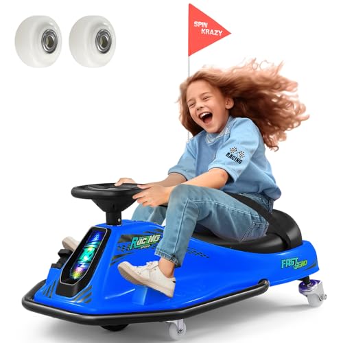 360 Degrees Rotating Ride On Drift Car, 24V Electric Drifting Go Kart for Kids W/24V Brushless...