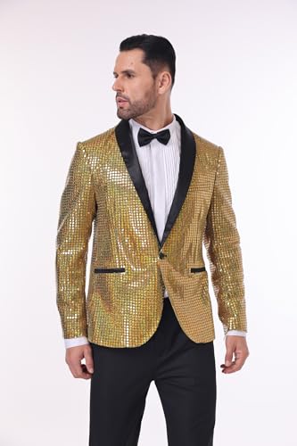 Nawgut Sequin Blazer Sparkle Suit Disco Prom Jacket Party Shiny Tuxedo Banquet Celebration Fashion Sport Coat for Mens Adult4