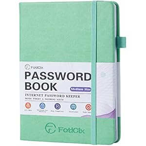 FotiCix-Password-Book-with-Alphabetical-Tabs-Medium-Size-Password-Keeper-Journal-Notebook-for-Computer-Website-Logins-Hardcover-Internet-Address-Password-Organizer-for-Home-Office-Green
