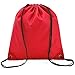 Produktbild bigboba Kordelzug Rucksack Oxford Nylon Tuch Wasserdicht Schulter Säcke Rucksack Handtasche für Schule Reise Sport, rot, 13.39*15.39