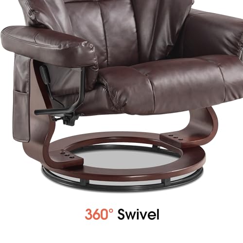 Sillón reclinable con otomán marrón oscuro miniatura 6